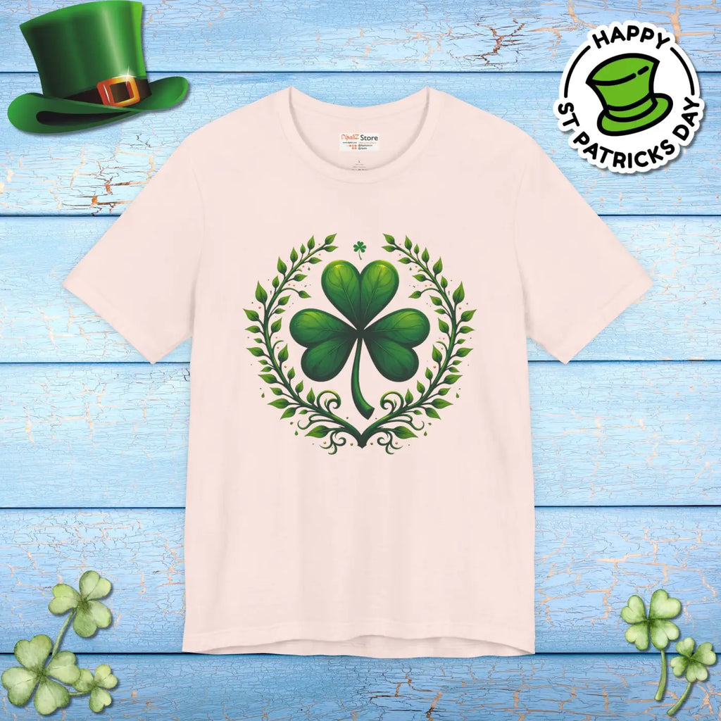 Irish Clover Short Sleeve Tee - Shamrock Print - DipaliZ