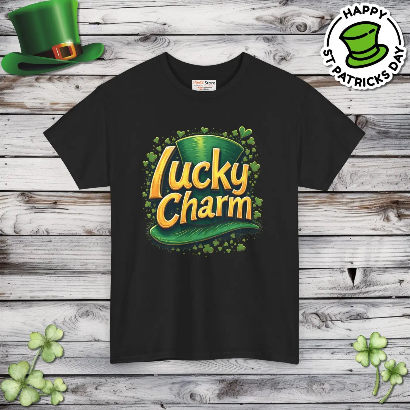 Lucky Charm Heavy Cotton Tee - St Patrick's Day - DipaliZ