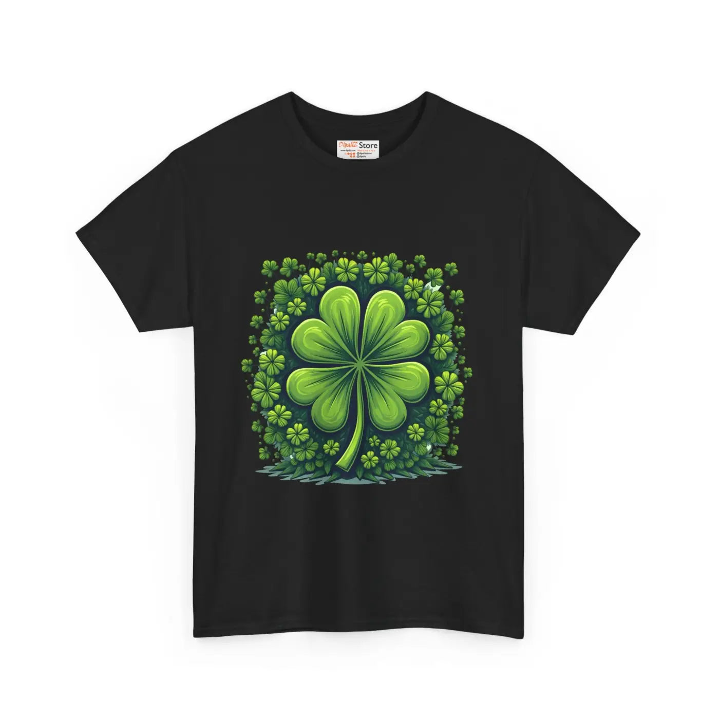 Lucky Clover Heavy Cotton Tee - Irish Magic Style - DipaliZ