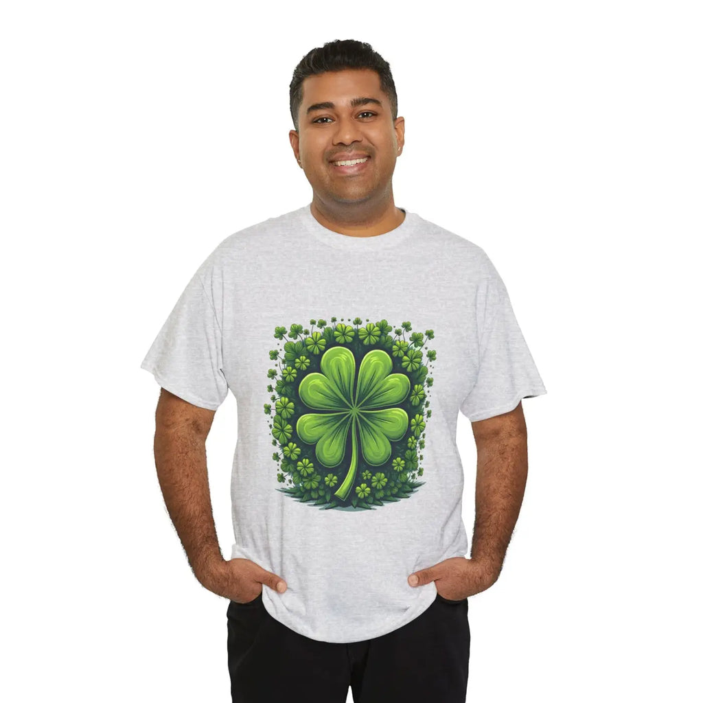 Lucky Clover Heavy Cotton Tee - Irish Magic Style - DipaliZ