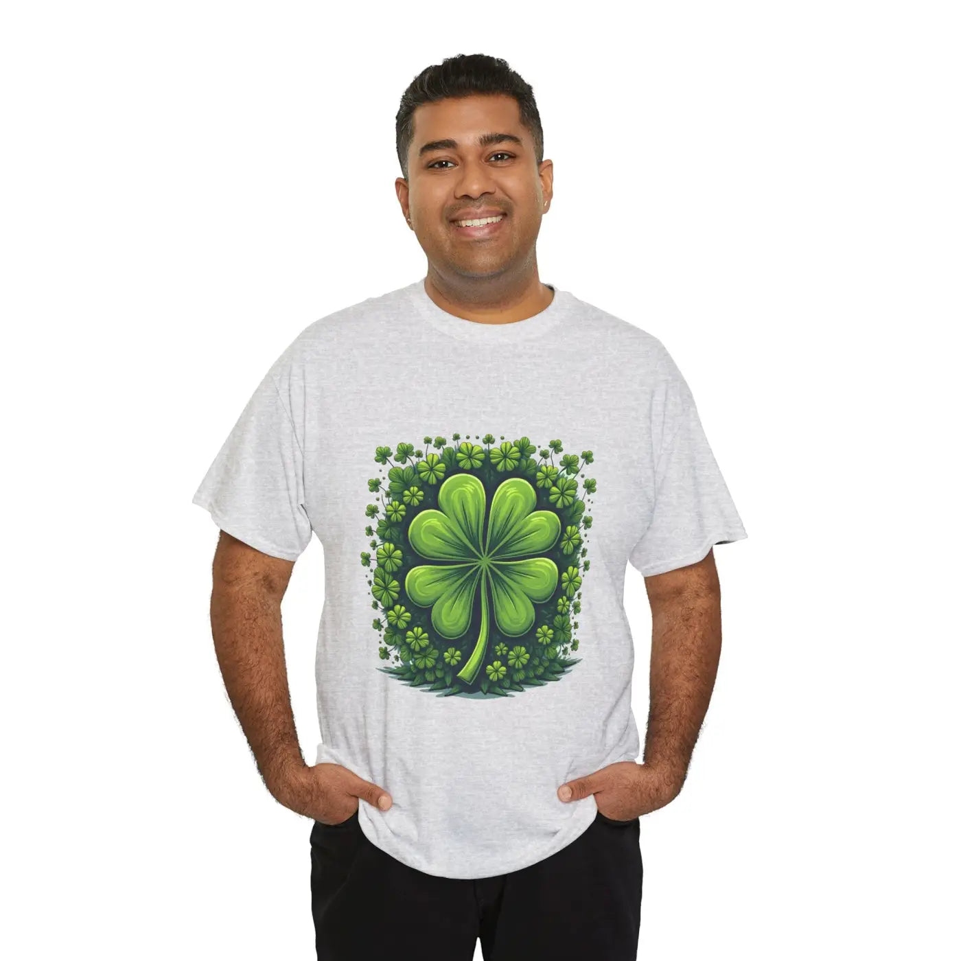 Lucky Clover Heavy Cotton Tee - Irish Magic Style - DipaliZ