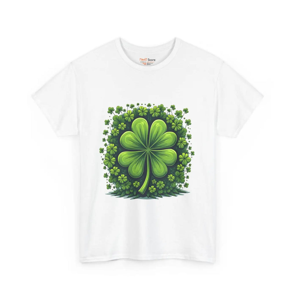 Lucky Clover Heavy Cotton Tee - Irish Magic Style - DipaliZ