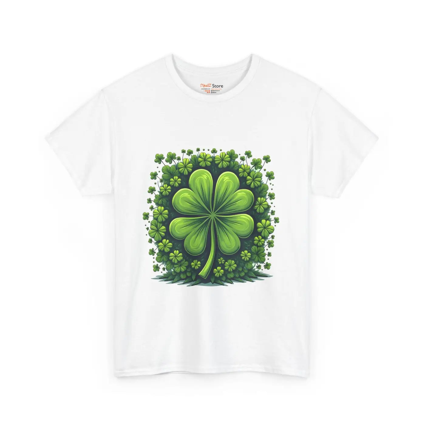Lucky Clover Heavy Cotton Tee - Irish Magic Style - DipaliZ
