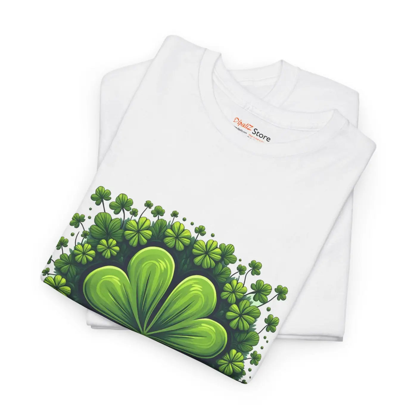 Lucky Clover Heavy Cotton Tee - Irish Magic Style - DipaliZ
