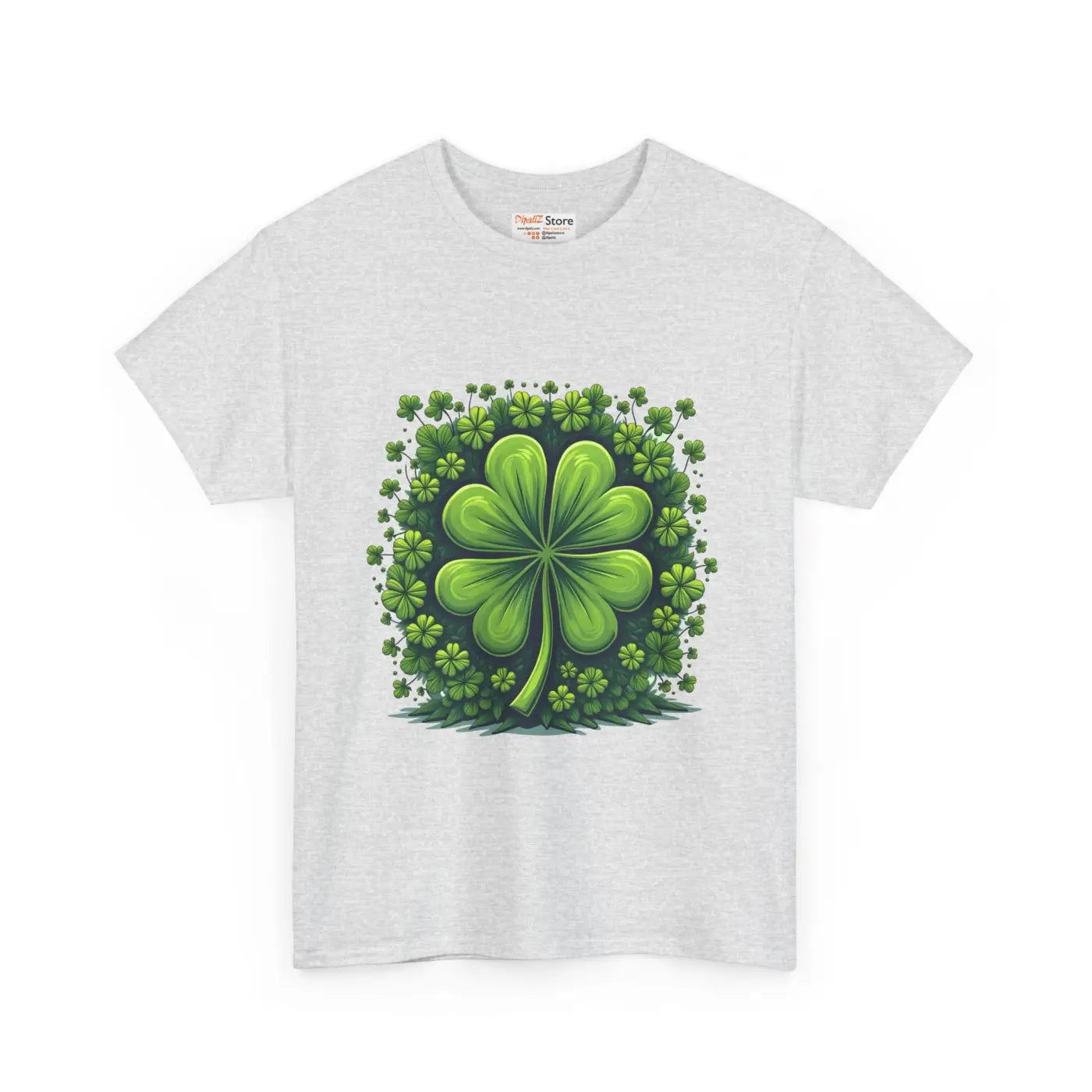 Lucky Clover Heavy Cotton Tee - Irish Magic Style - DipaliZ