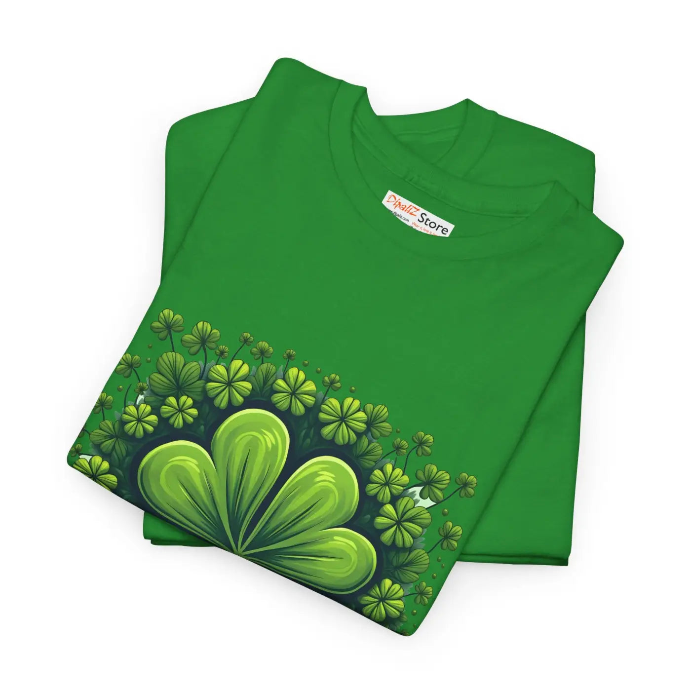 Lucky Clover Heavy Cotton Tee - Irish Magic Style - DipaliZ