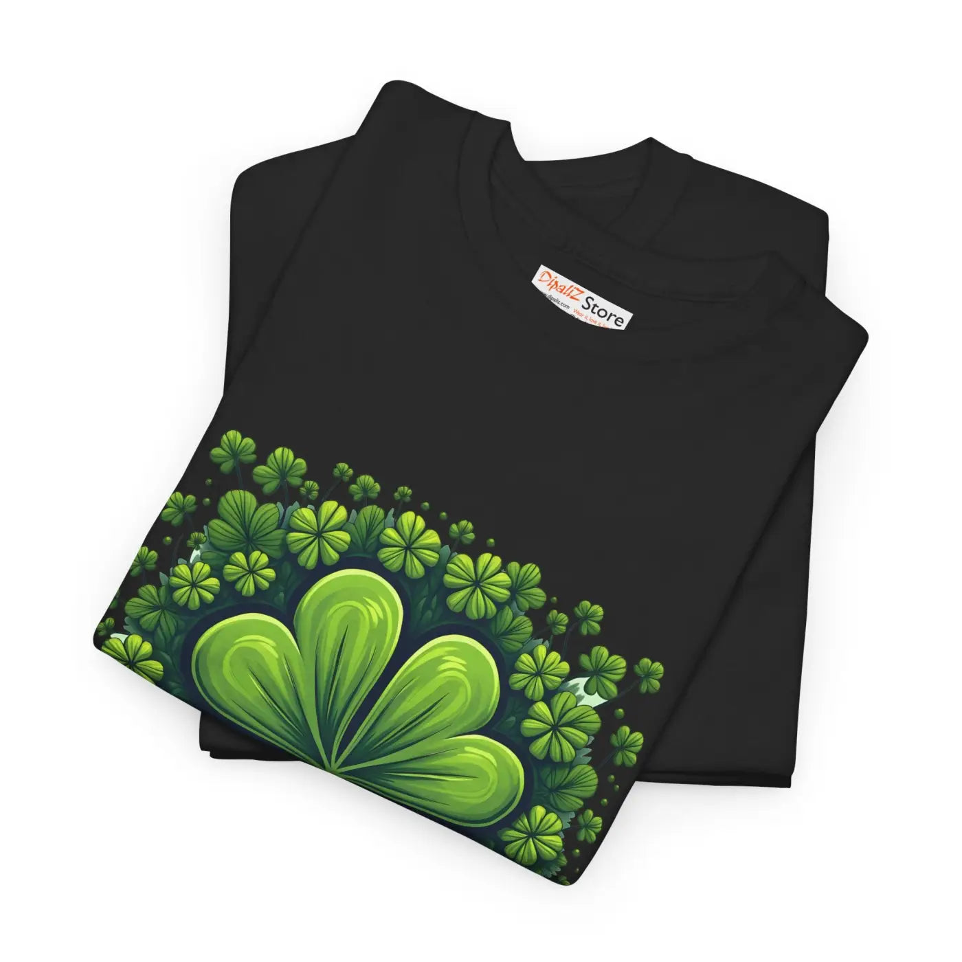 Lucky Clover Heavy Cotton Tee - Irish Magic Style - DipaliZ