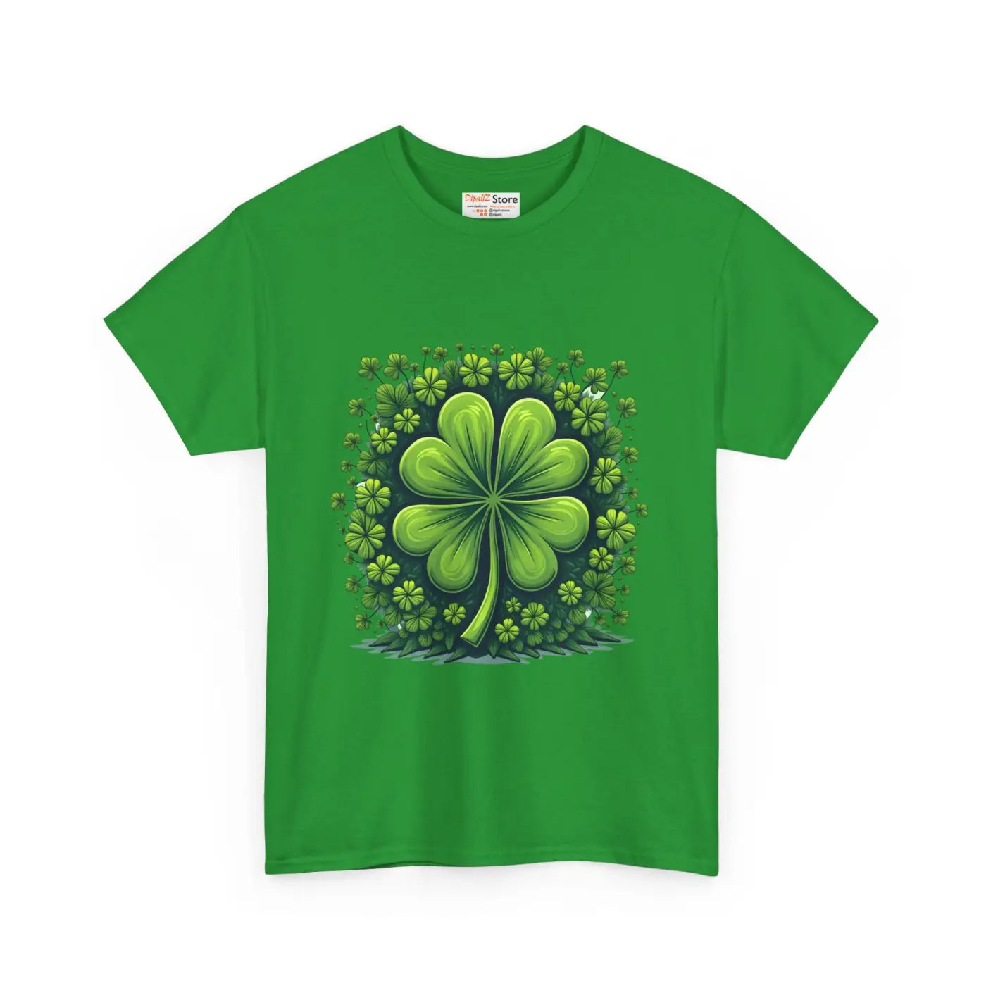 Lucky Clover Heavy Cotton Tee - Irish Magic Style - DipaliZ