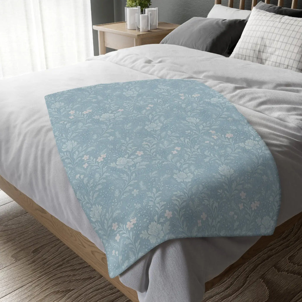 Velveteen Microfiber Blanket - Cozy Floral Design - DipaliZ