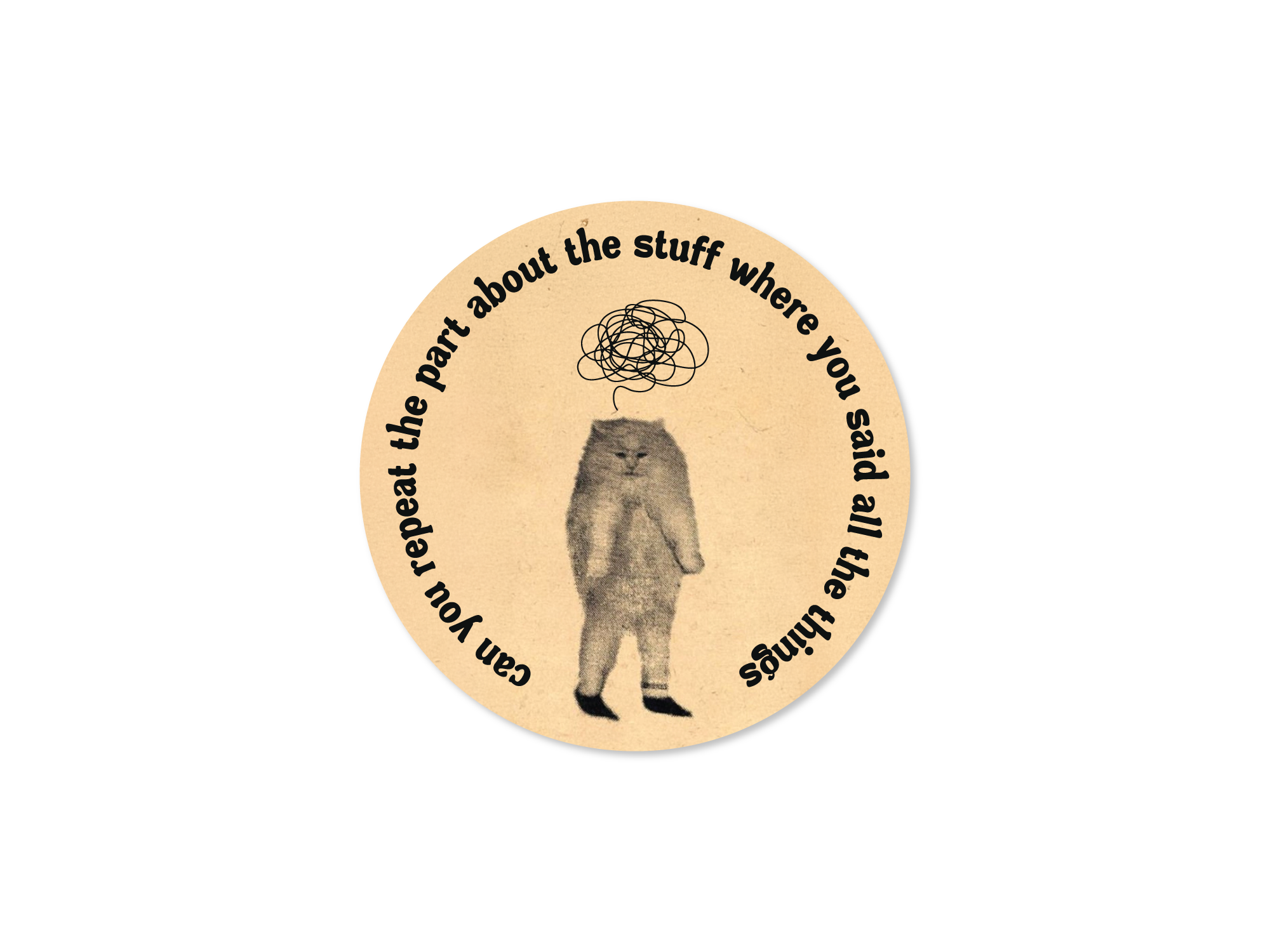 ADHD Cat 3" Funny Sticker