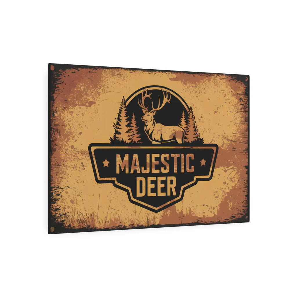 Majestic Deer Metal Art Sign - White Aluminum Composite - DipaliZ