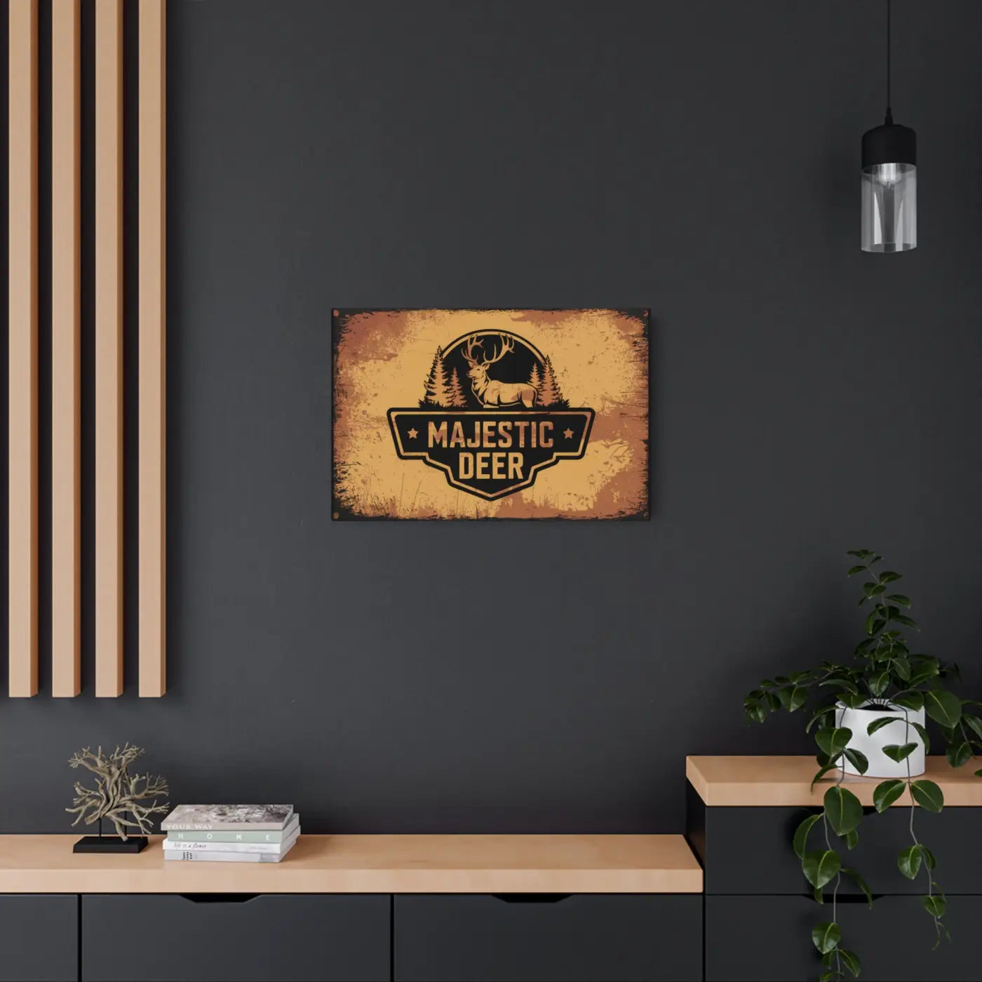 Majestic Deer Metal Art Sign - White Aluminum Composite - DipaliZ