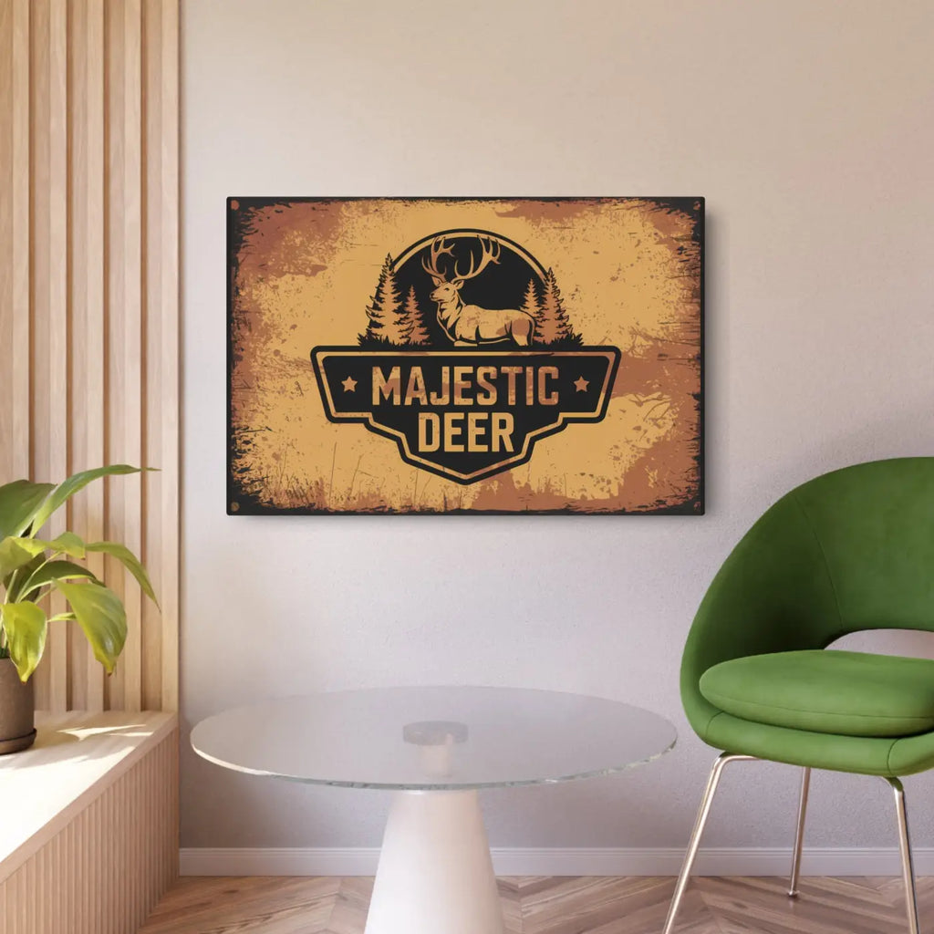 Majestic Deer Metal Art Sign - White Aluminum Composite - DipaliZ