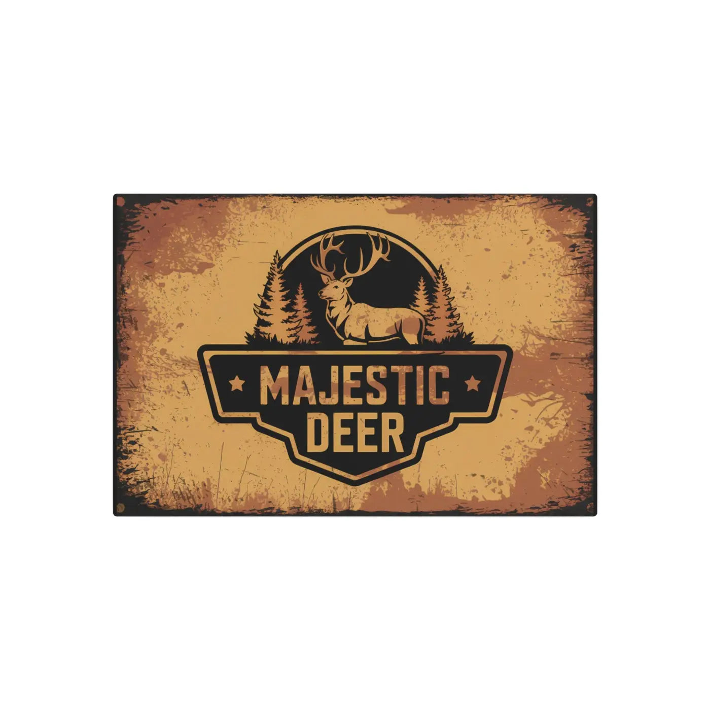 Majestic Deer Metal Art Sign - White Aluminum Composite - DipaliZ