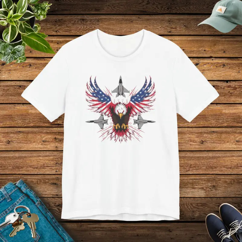 Majestic Eagle and Flag Jersey Freedom Wear Unisex Tee - DipaliZ