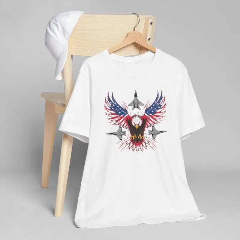 Majestic Eagle and Flag Jersey Freedom Wear Unisex Tee - DipaliZ