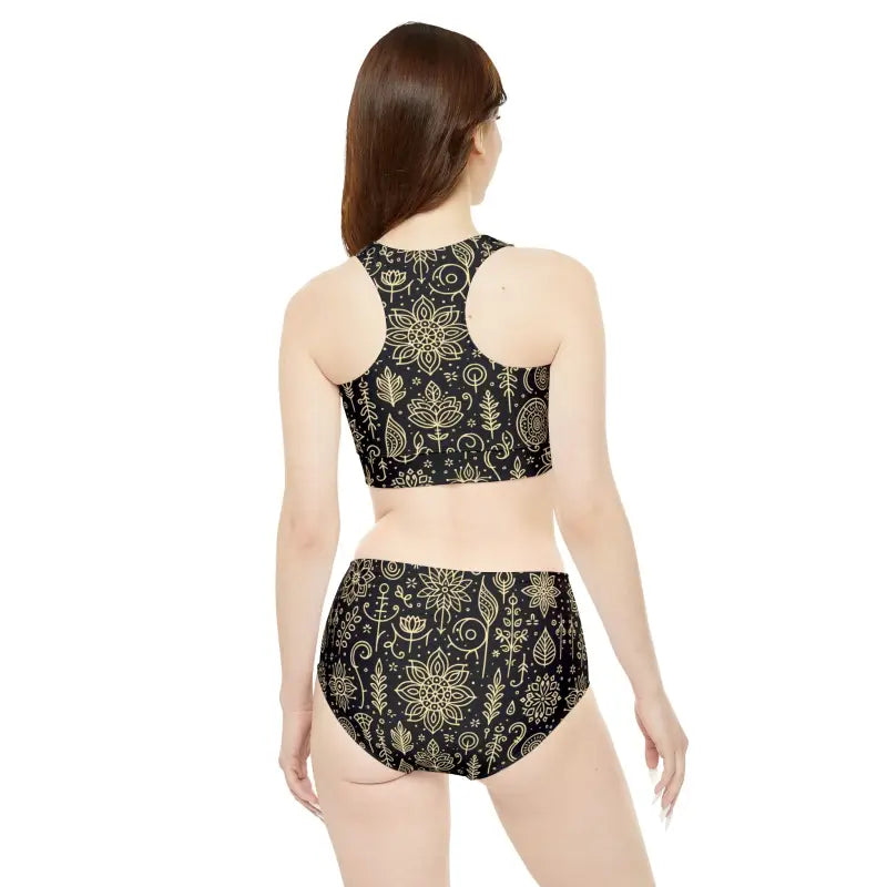 Floral Fitness Bikini - 4-Way Stretch Sporty Set - DipaliZ