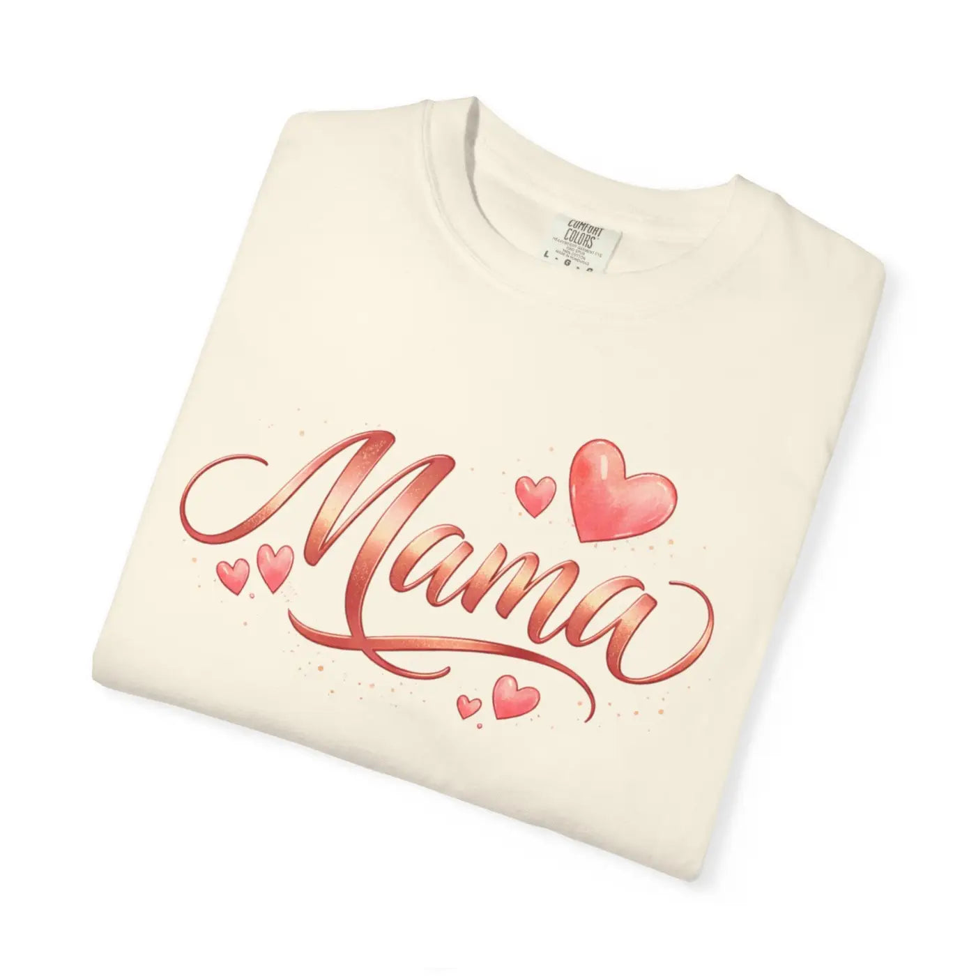 Floral Love Tee - Mama Heart Script Garment-Dyed Cotton - DipaliZ