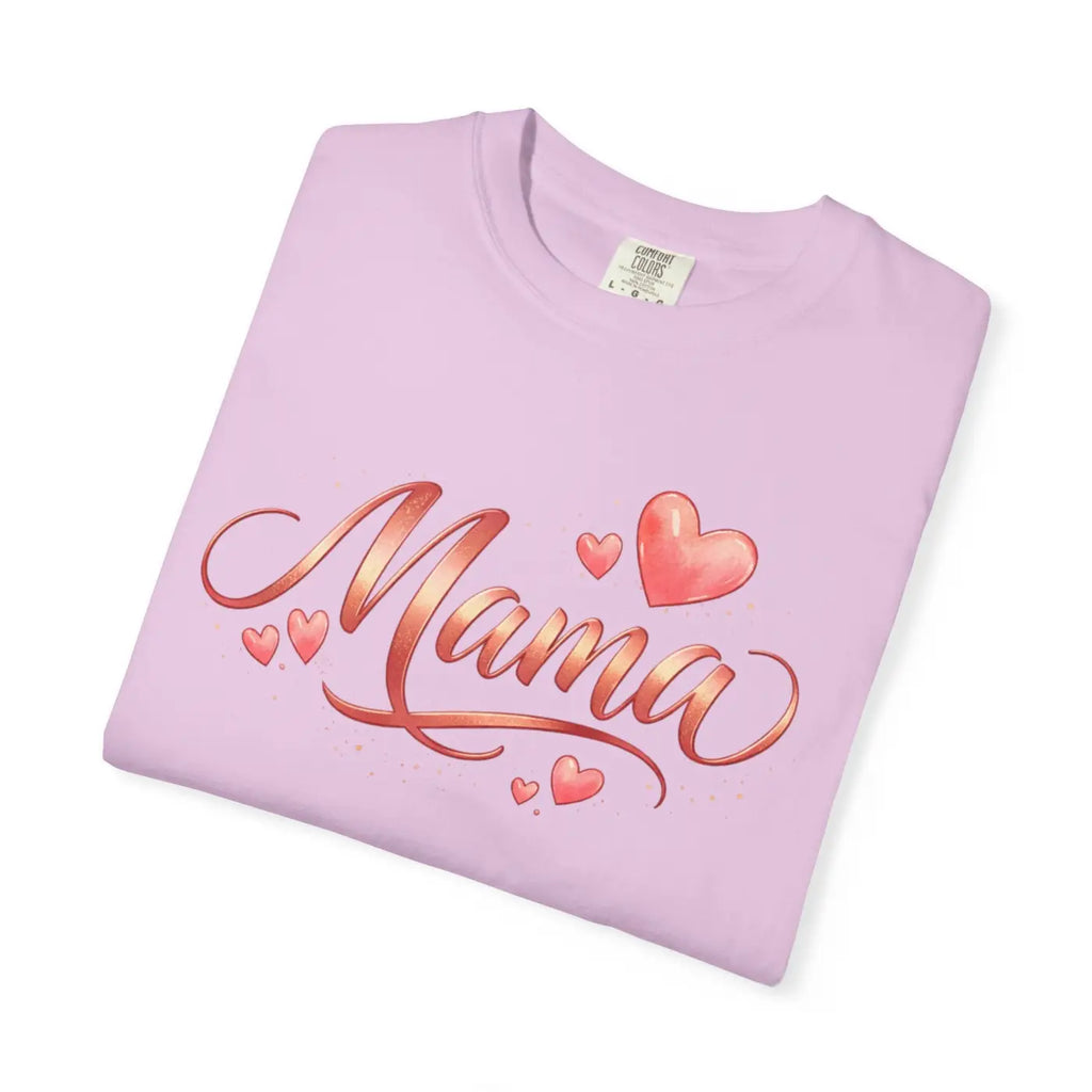 Floral Love Tee - Mama Heart Script Garment-Dyed Cotton - DipaliZ