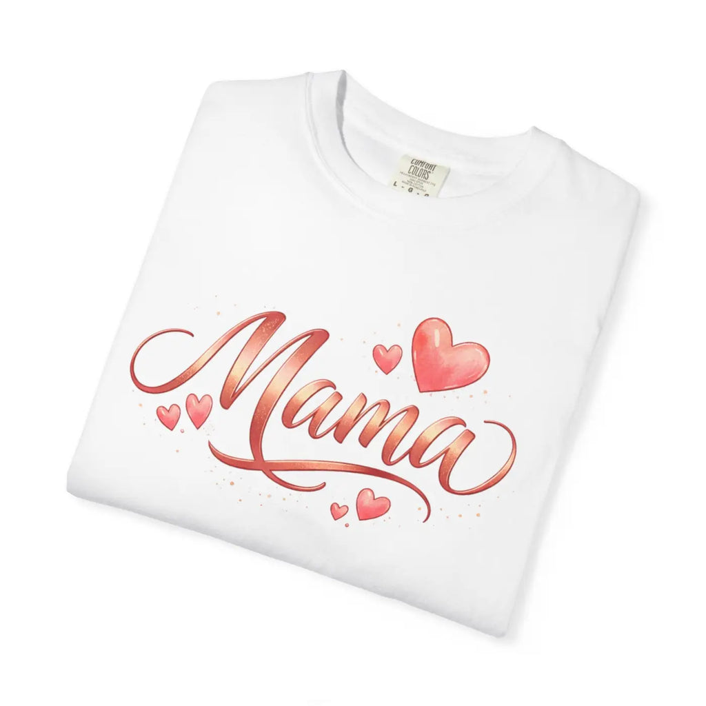 Floral Love Tee - Mama Heart Script Garment-Dyed Cotton - DipaliZ