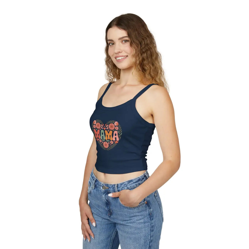 Cool Summer Spaghetti Strap Tank - Mama Love Floral - DipaliZ