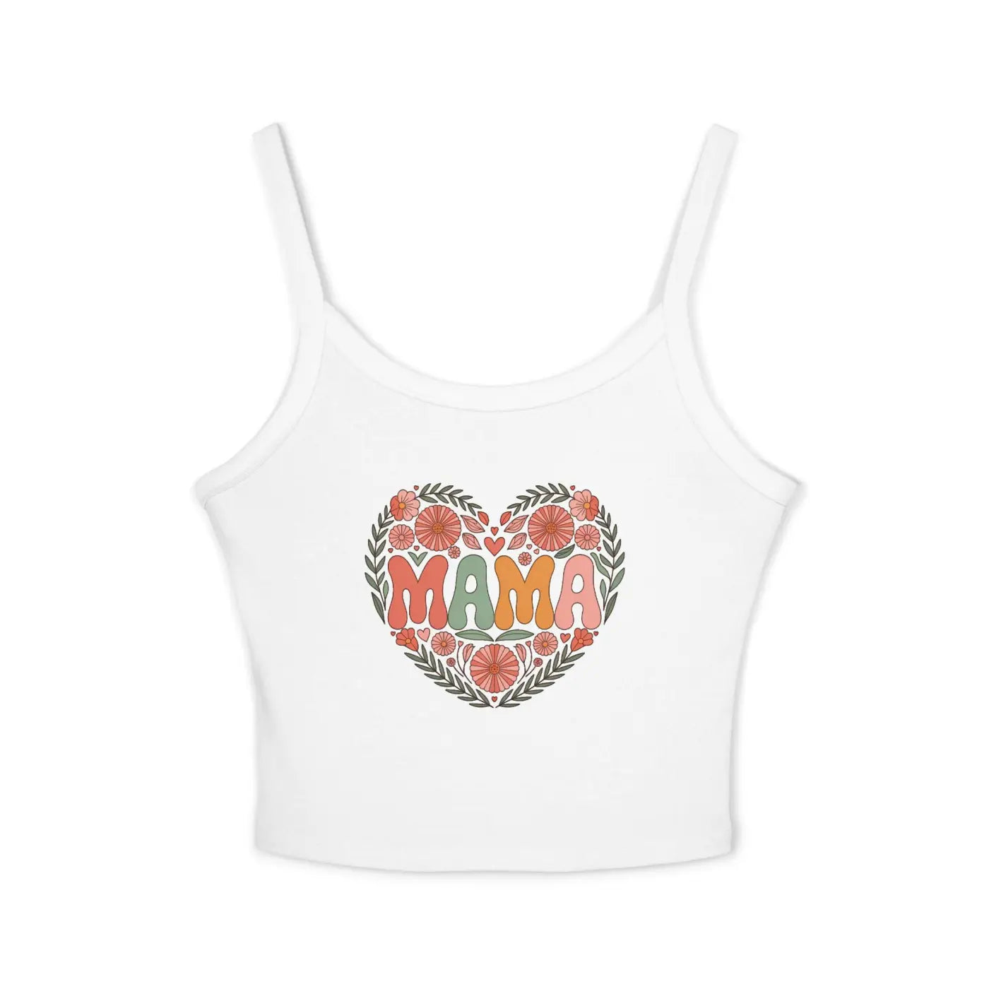 Cool Summer Spaghetti Strap Tank - Mama Love Floral - DipaliZ