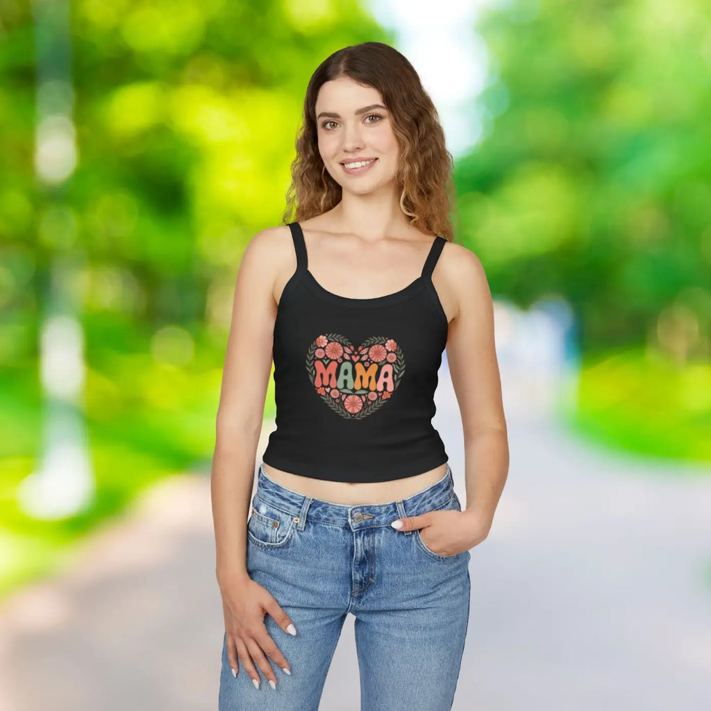 Cool Summer Spaghetti Strap Tank - Mama Love Floral - DipaliZ