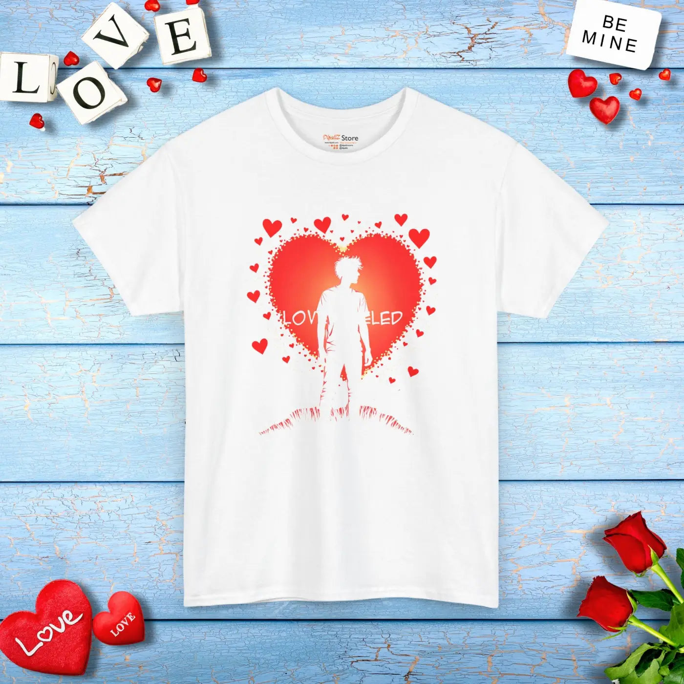 Love Fueled Heavy Cotton Tee - Unisex Wardrobe Essential - DipaliZ