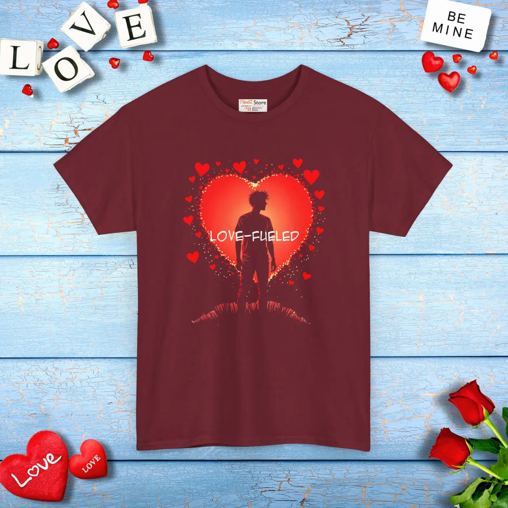 Love Fueled Heavy Cotton Tee - Unisex Wardrobe Essential - DipaliZ