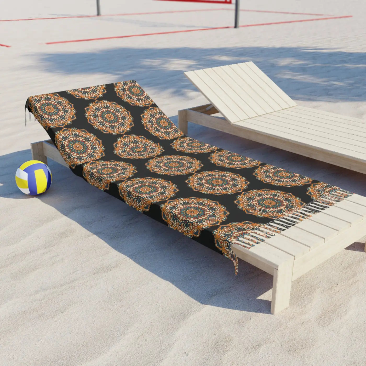 Boho Beach Blanket - Mandal Abstract Geometric Pattern - DipaliZ