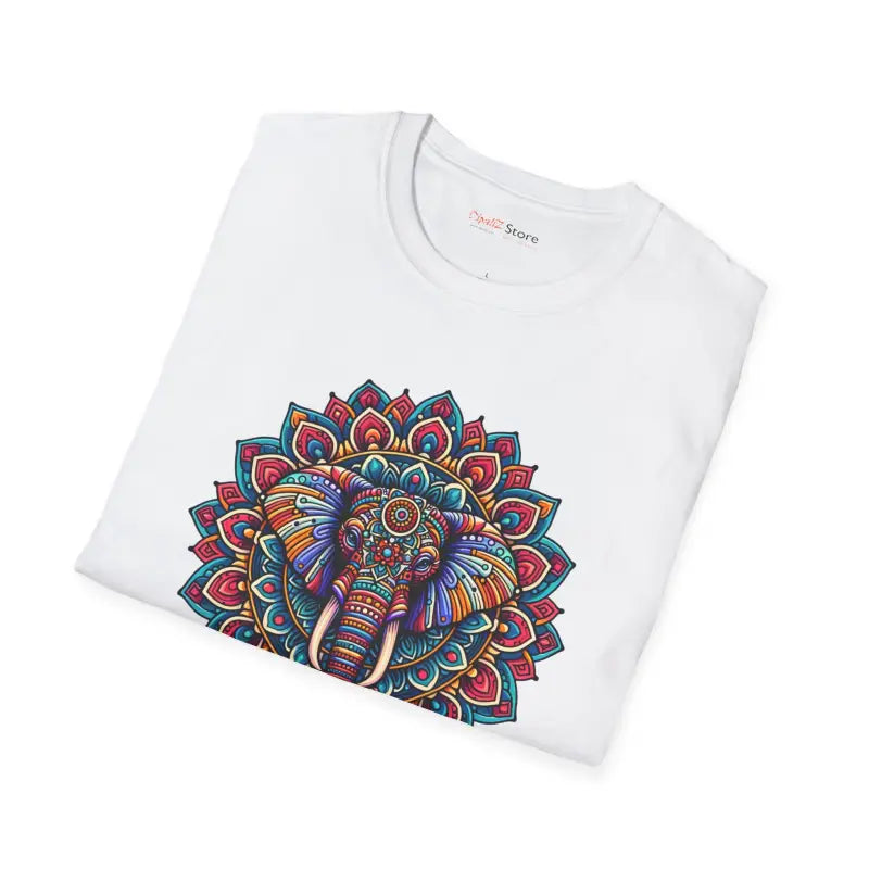 Mandal Art Elephant Unisex Softstyle T-Shirt - 100% Cotton - DipaliZ
