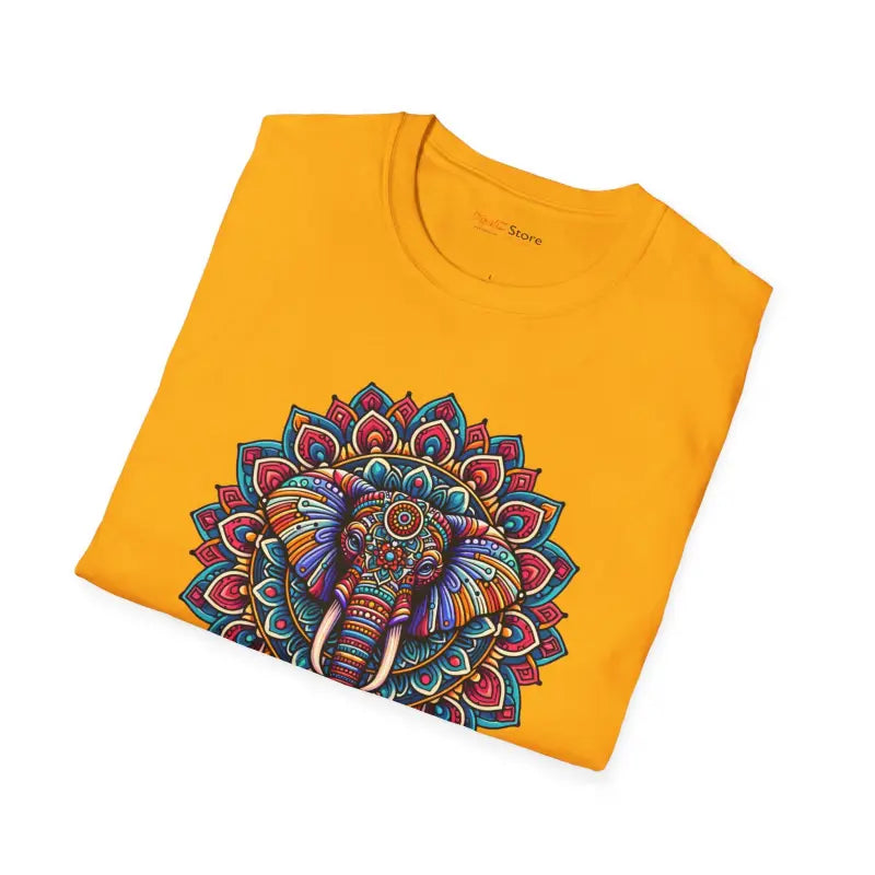 Mandal Art Elephant Unisex Softstyle T-Shirt - 100% Cotton - DipaliZ