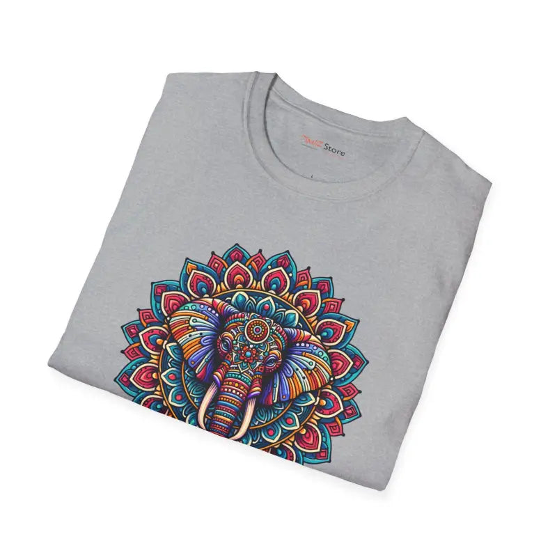 Mandal Art Elephant Unisex Softstyle T-Shirt - 100% Cotton - DipaliZ
