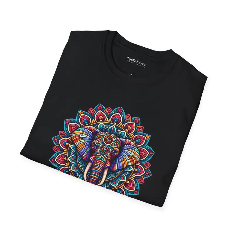 Mandal Art Elephant Unisex Softstyle T-Shirt - 100% Cotton - DipaliZ