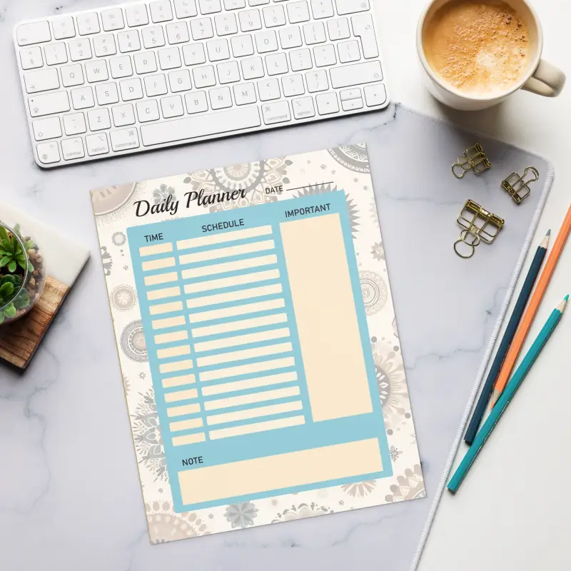 Vibrant Mandala Pattern Notepad - Daily Planning - DipaliZ