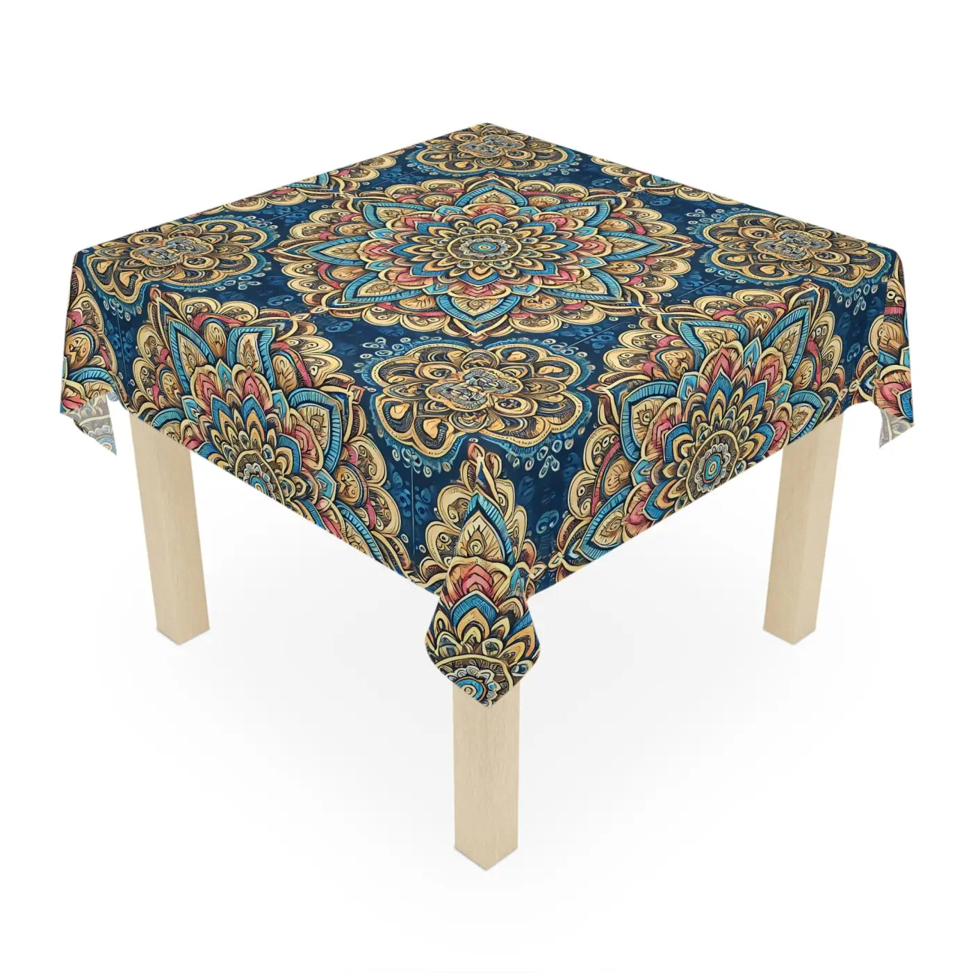 Vibrant Mandal Pattern Tablecloth - Dining Decor - DipaliZ