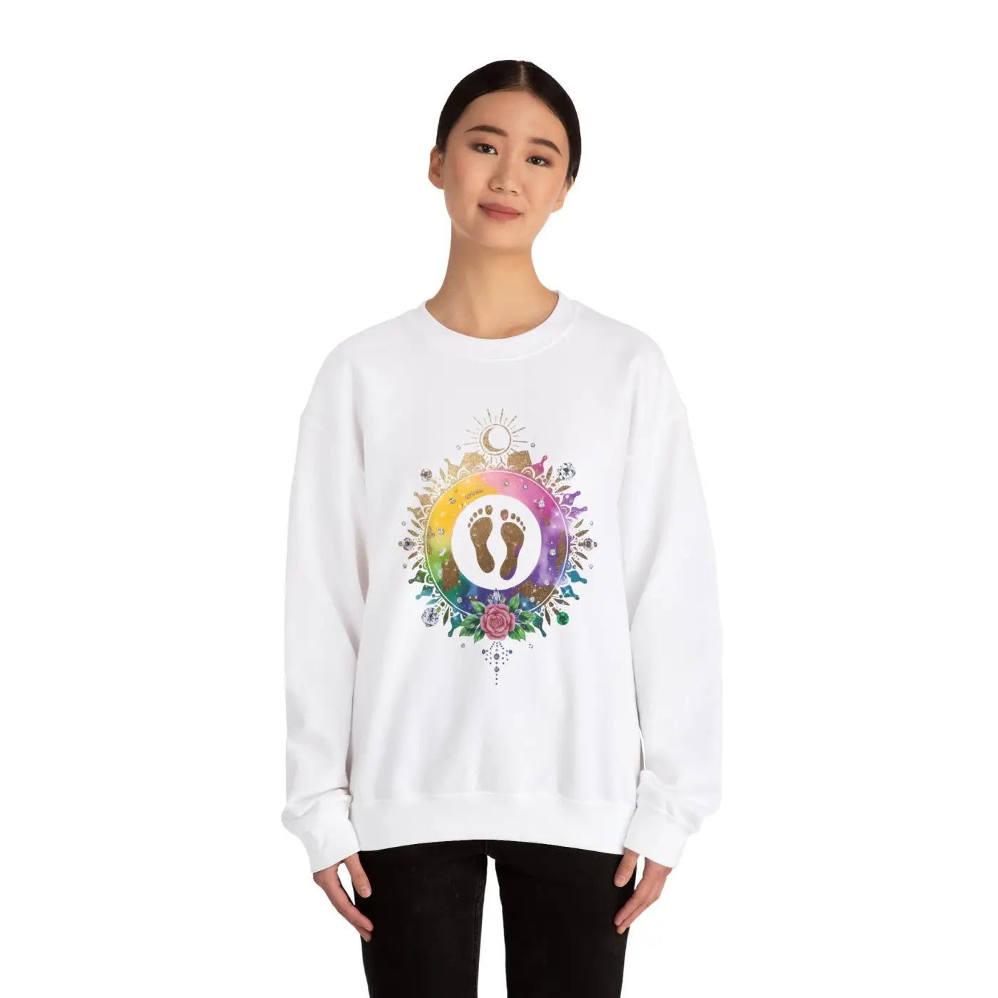 Mandala Sun and Moon Unisex Heavy Blend Crewneck - DipaliZ
