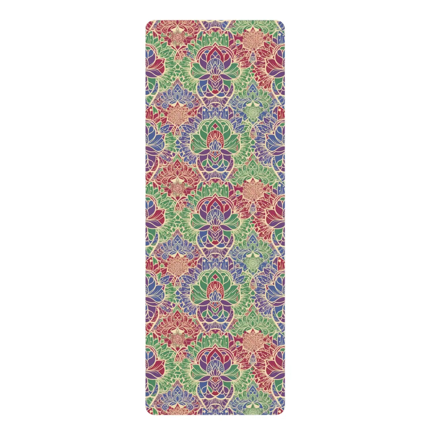 Floral Rubber Yoga Mat - Luxury Grip Natural Rubber - DipaliZ
