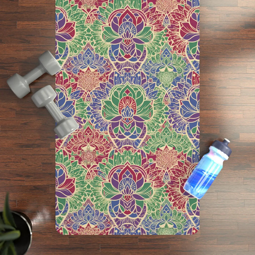 Floral Rubber Yoga Mat - Luxury Grip Natural Rubber - DipaliZ
