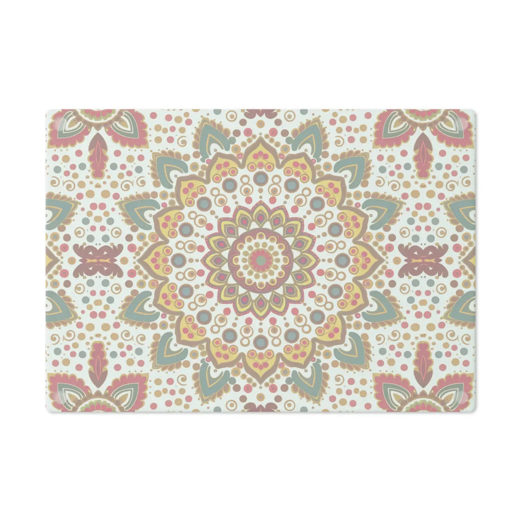 Mandala Pattern Cutting Board - Tempered Glass Kitchen Art - DipaliZ