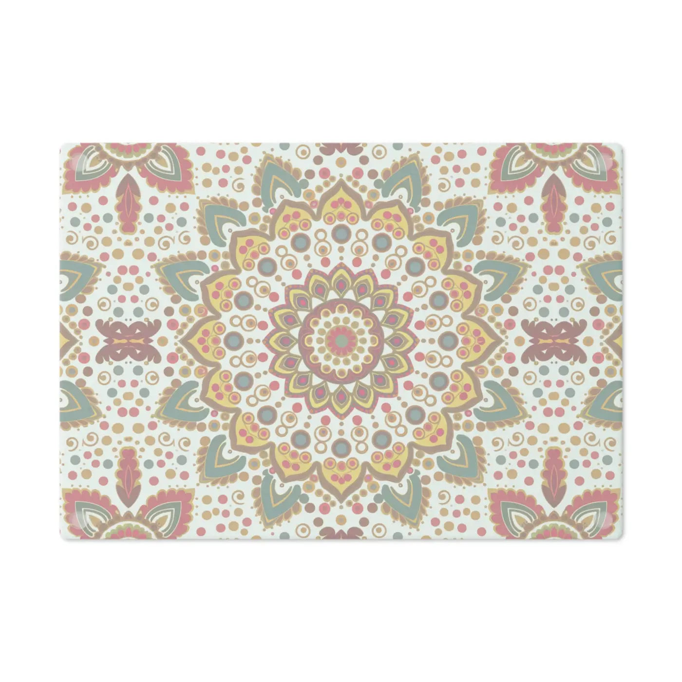 Mandala Pattern Cutting Board - Tempered Glass Kitchen Art - DipaliZ