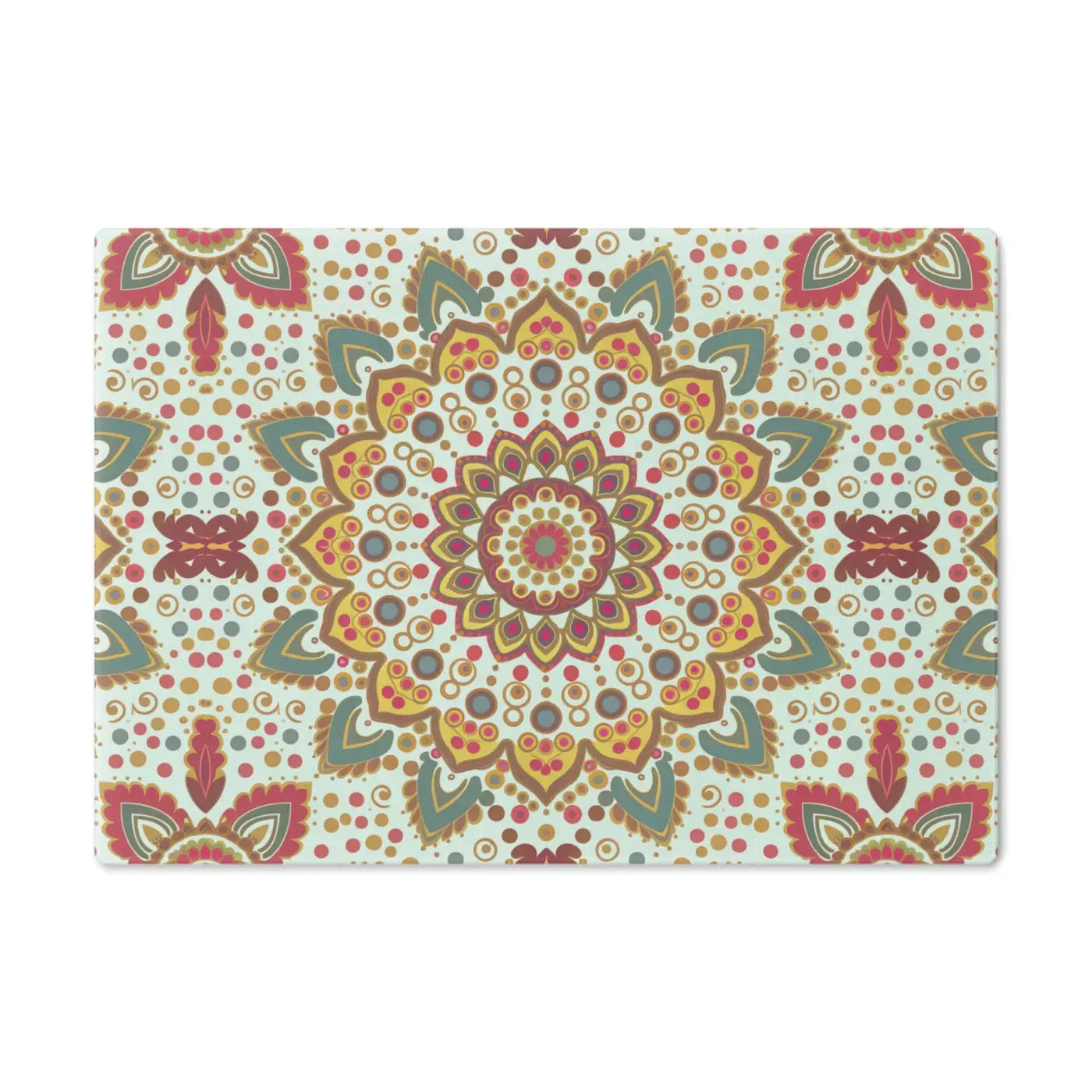 Mandala Pattern Cutting Board - Tempered Glass Kitchen Art - DipaliZ
