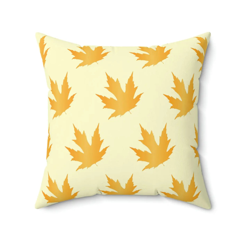 Polyester Square Pillow - Maple Leaves Pattern Autumn Decor - DipaliZ