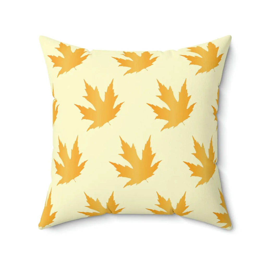Polyester Square Pillow - Maple Leaves Pattern Autumn Decor - DipaliZ