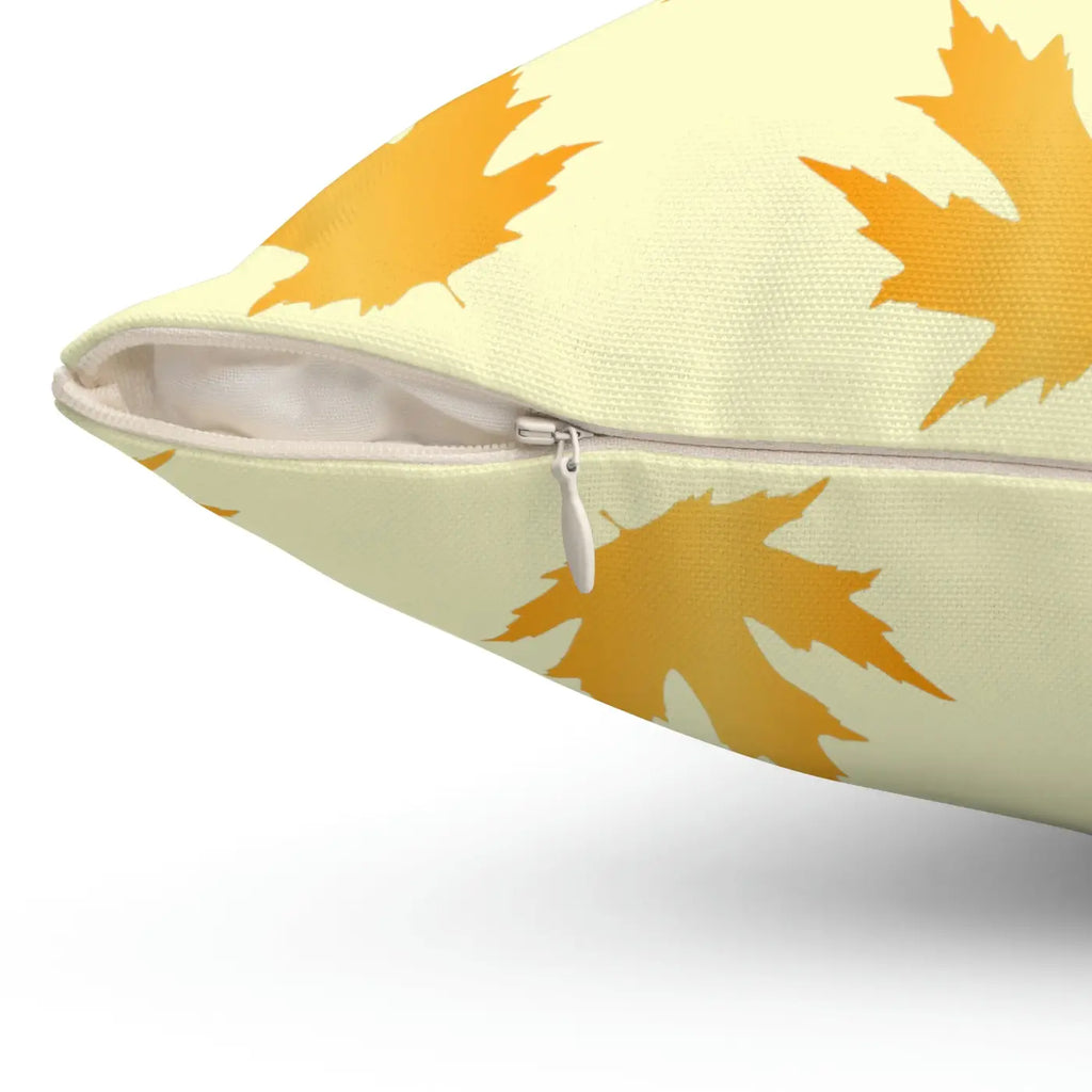 Polyester Square Pillow - Maple Leaves Pattern Autumn Decor - DipaliZ
