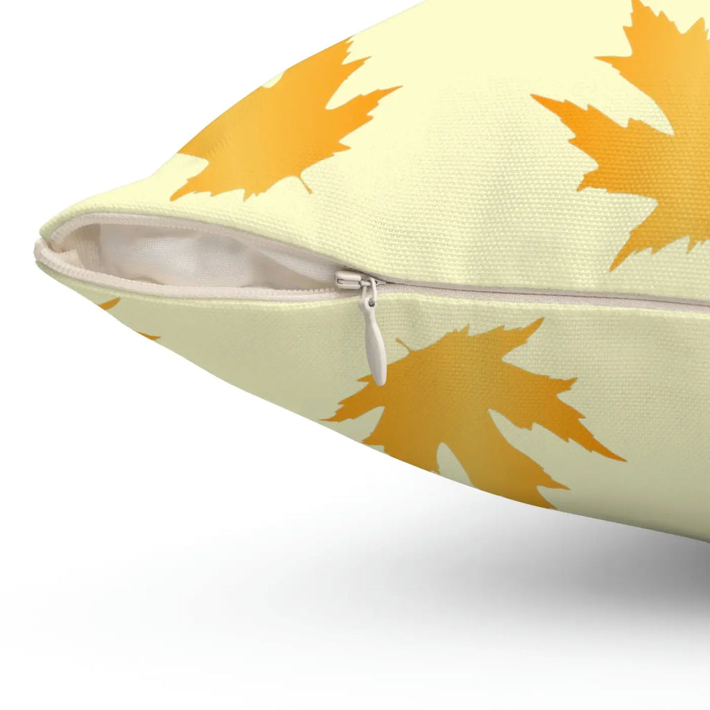 Polyester Square Pillow - Maple Leaves Pattern Autumn Decor - DipaliZ