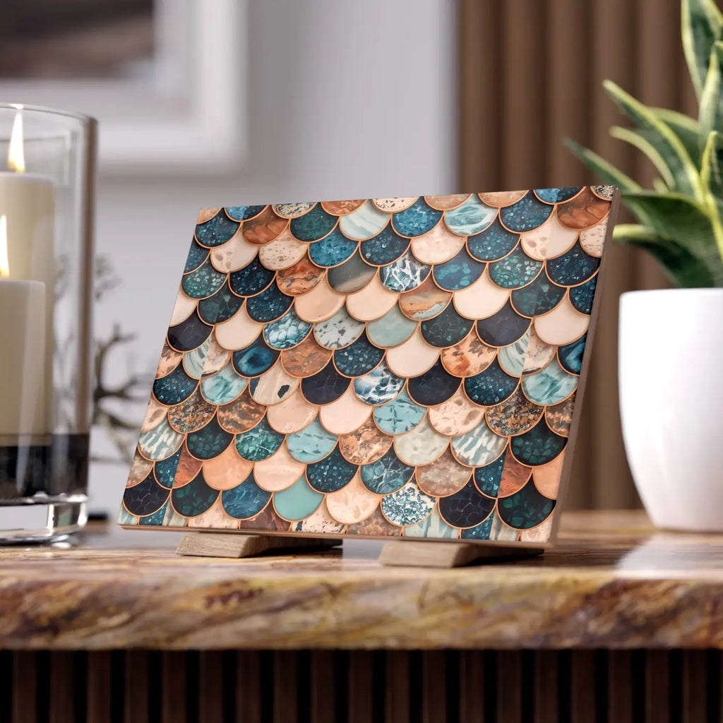 Marble Textured Fish Scales Ceramic Wall Tile - DipaliZ