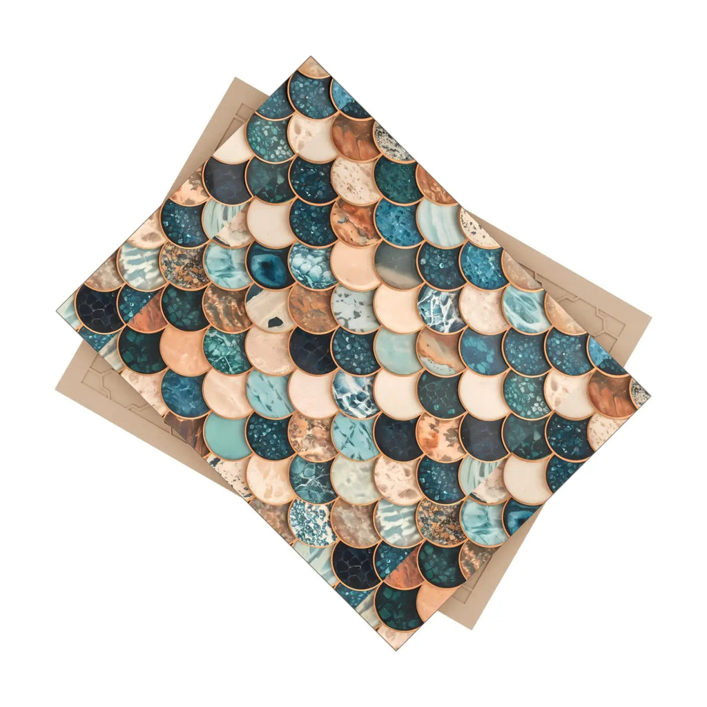 Marble Textured Fish Scales Ceramic Wall Tile - DipaliZ