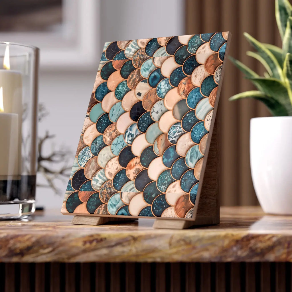 Marble Textured Fish Scales Ceramic Wall Tile - DipaliZ