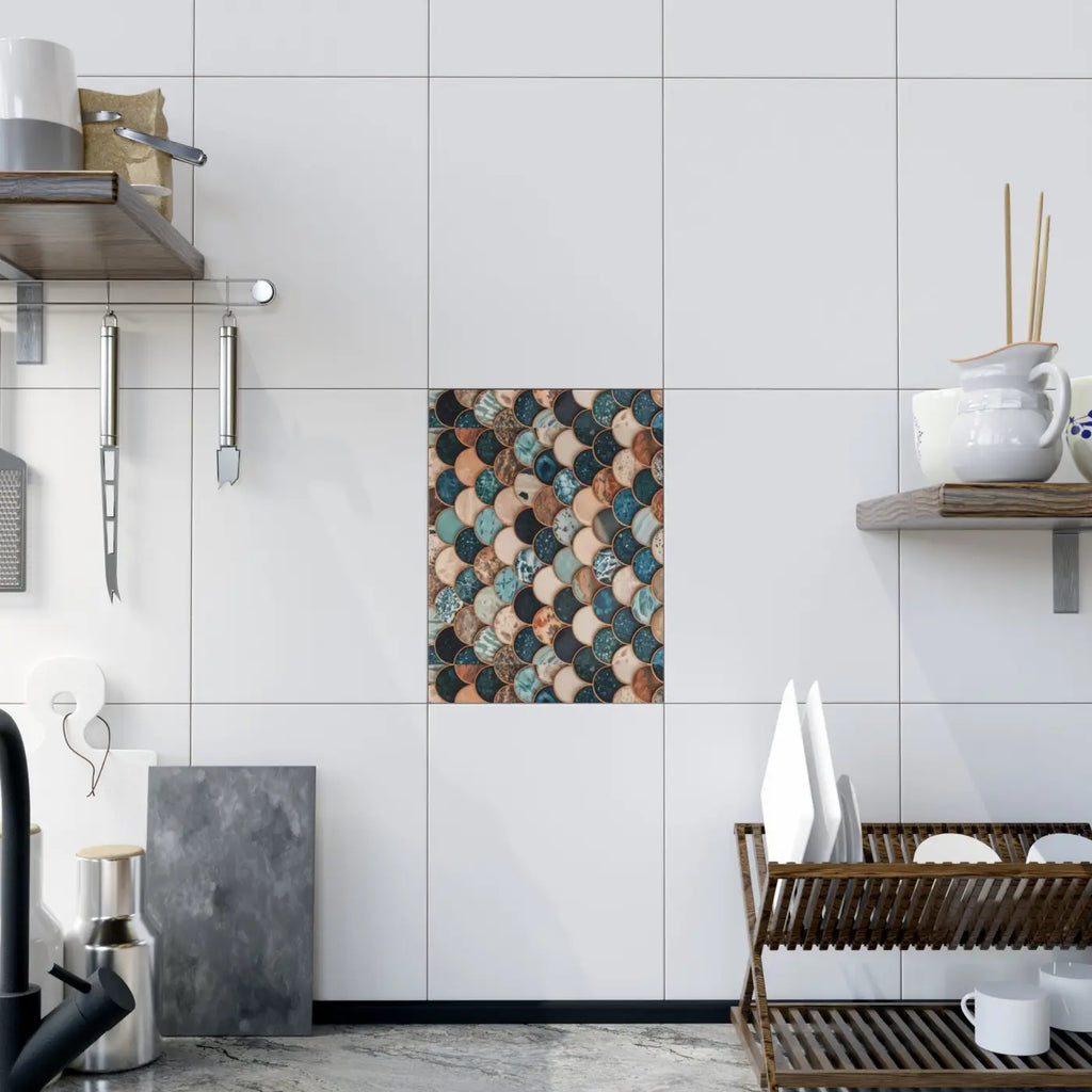 Marble Textured Fish Scales Ceramic Wall Tile - DipaliZ